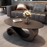 Italian light luxury rock slab oval modern simple living room combination coffee table