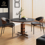 New High-end Home Round Table Home Antique Style Round Wood Slate Dining Table Hermoso Y Elegante Dining Room Furniture