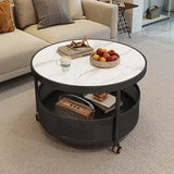 Transparent Glass Modern Side Table Industrial Simple Storage Round Mobile Coffee Table White Nordic Mesa Furniture Home