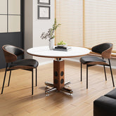 New High-end Home Round Table Home Antique Style Round Wood Slate Dining Table  Hermoso Y Elegante Dining Room Furniture