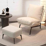 Upholstered Single Sofa Lounge Leisure Armless Lazy Chair Comfy Accent Chair for Living Room Bedroom Reading Room Recliner