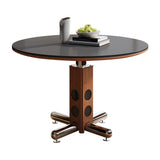 New High-end Home Round Table Home Antique Style Round Wood Slate Dining Table Hermoso Y Elegante Dining Room Furniture