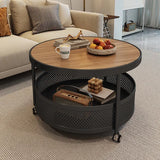 Transparent Glass Modern Side Table Industrial Simple Storage Round Mobile Coffee Table White Nordic Mesa Furniture Home