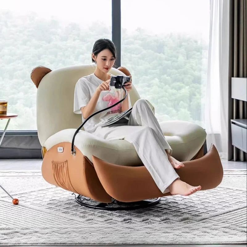Electric Single Sofa Massage Rocking Chair Cream Wind Living Room Intelligent Leisure Lazy Sofa Can Sleep Chaise Lounge Sofa