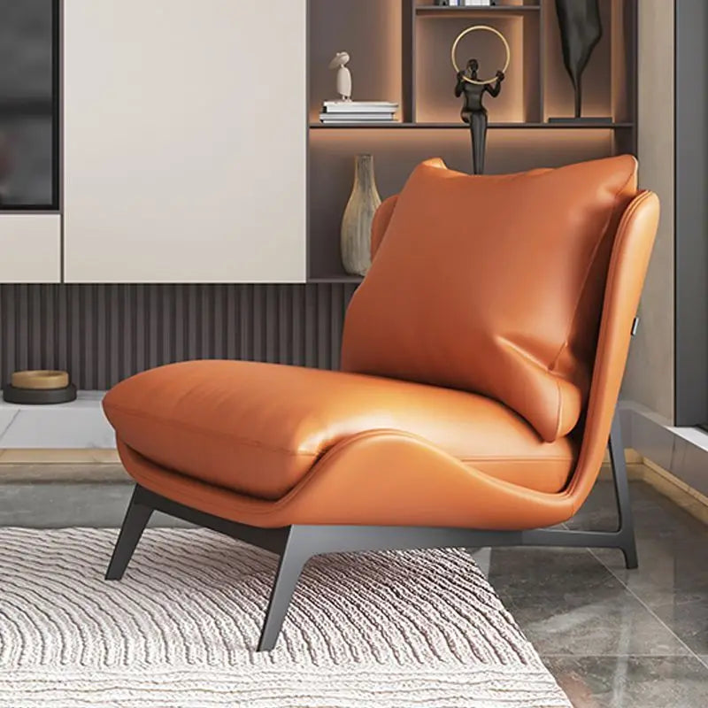 Upholstered Single Sofa Lounge Leisure Armless Lazy Chair Comfy Accent Chair for Living Room Bedroom Reading Room Recliner