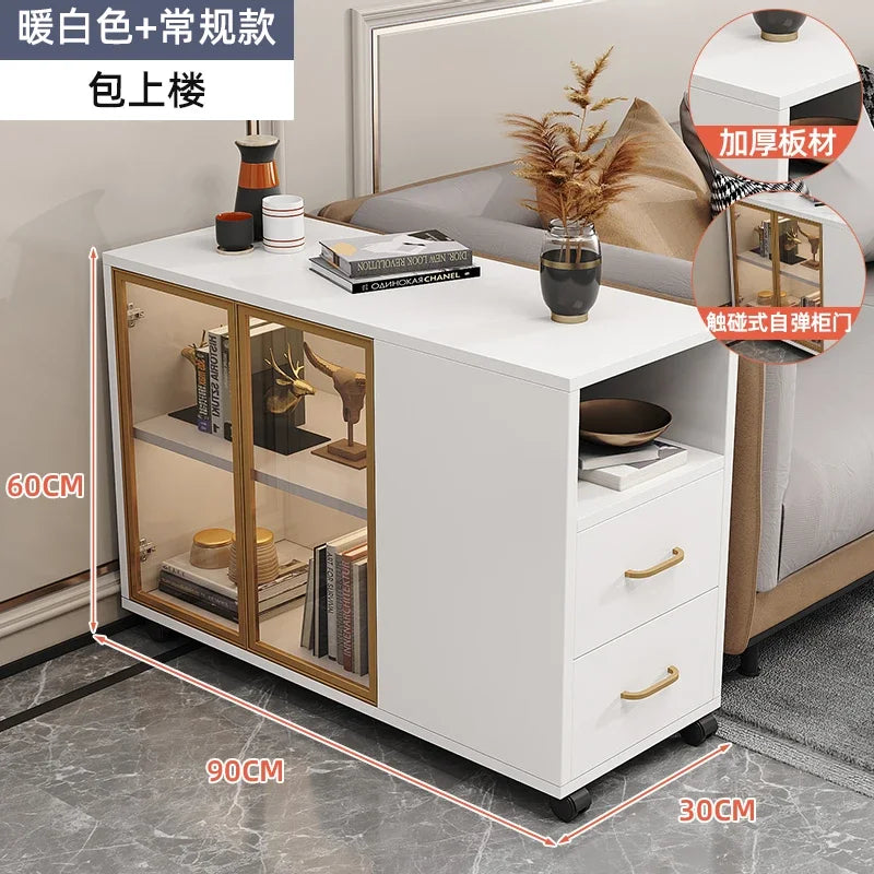 Transparent Beauty Living Room Cabinets Portability Handles Simple Storage Cabinet Display Cabinet Modern Vitrina Home Furniture