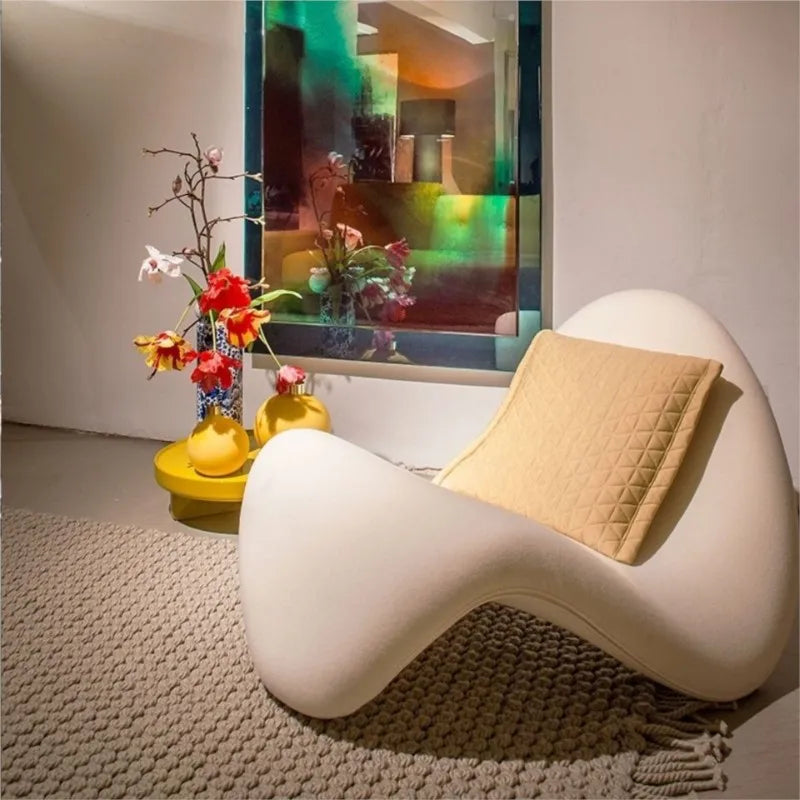 Velvet Italian Minimalist Lazy Sofa Chair Living Room Furniture Modern Minimalist Single Leisure Chair Nordic Lamb Lounge Chair