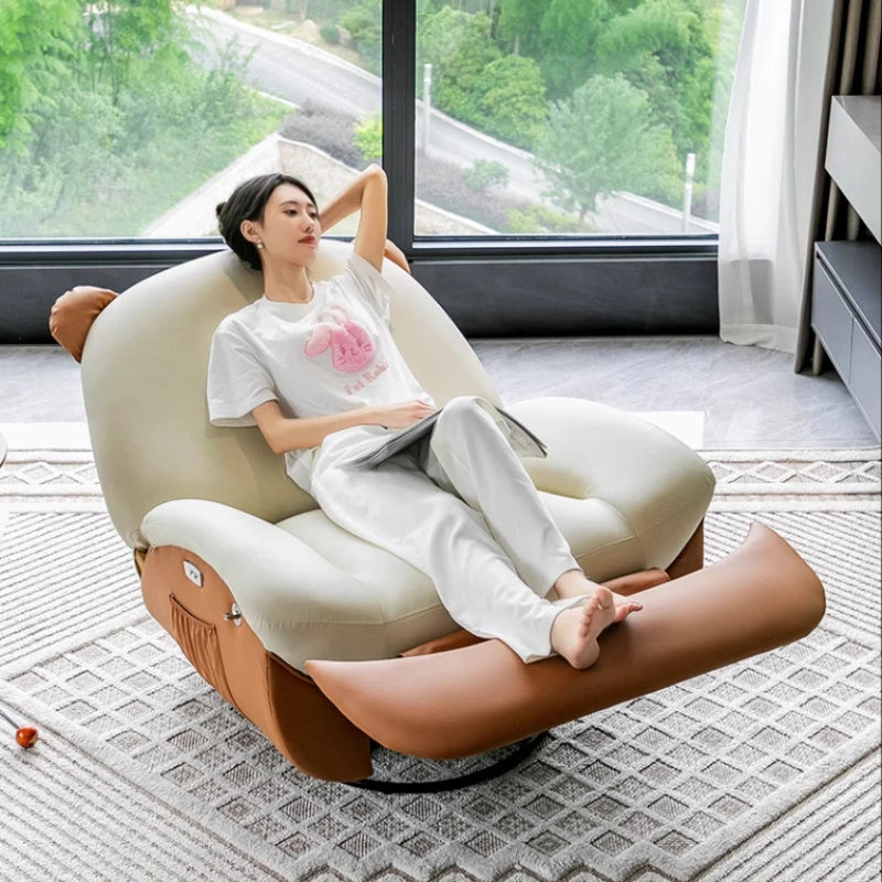 Electric Single Sofa Massage Rocking Chair Cream Wind Living Room Intelligent Leisure Lazy Sofa Can Sleep Chaise Lounge Sofa