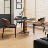 New High-end Home Round Table Home Antique Style Round Wood Slate Dining Table  Hermoso Y Elegante Dining Room Furniture