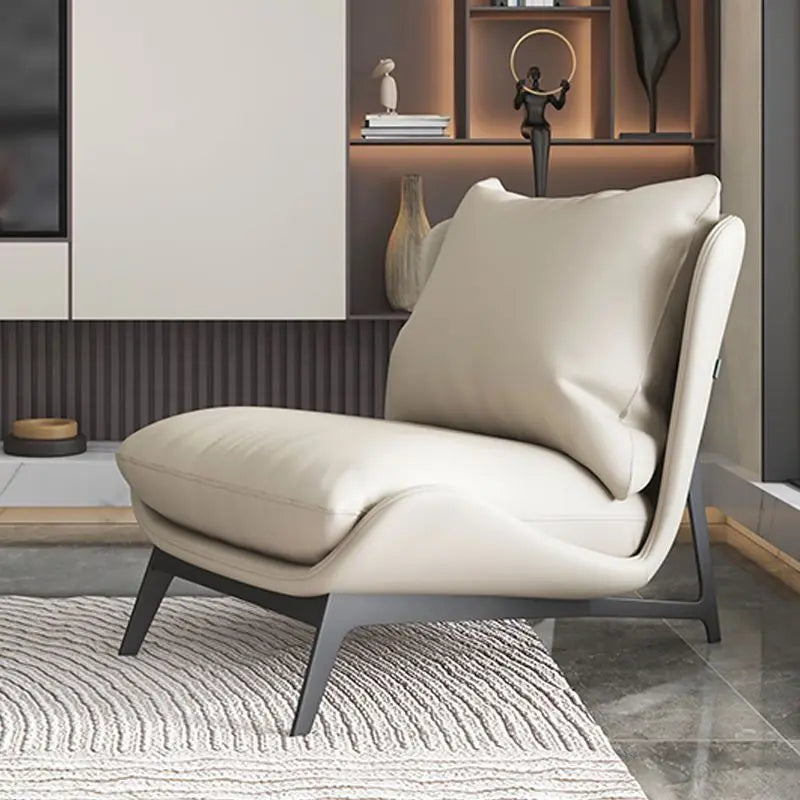 Upholstered Single Sofa Lounge Leisure Armless Lazy Chair Comfy Accent Chair for Living Room Bedroom Reading Room Recliner