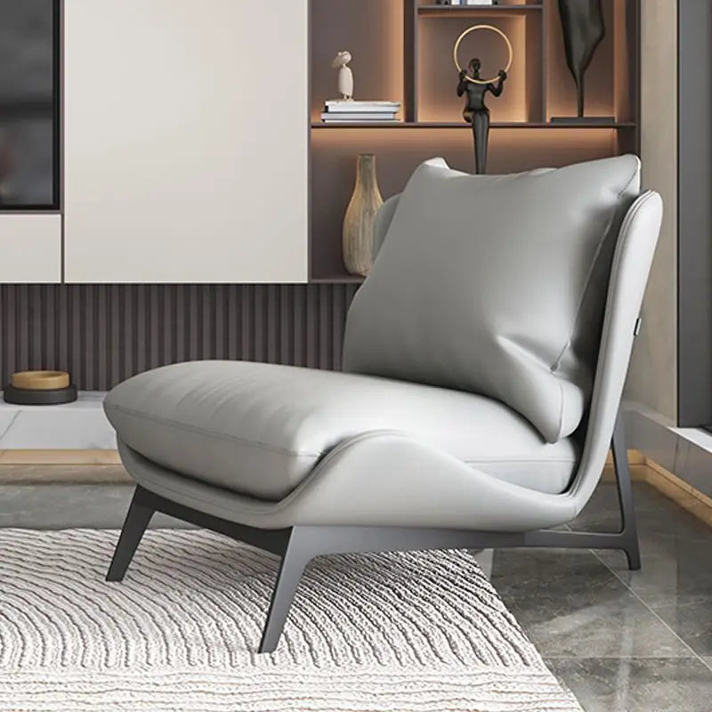 Upholstered Single Sofa Lounge Leisure Armless Lazy Chair Comfy Accent Chair for Living Room Bedroom Reading Room Recliner