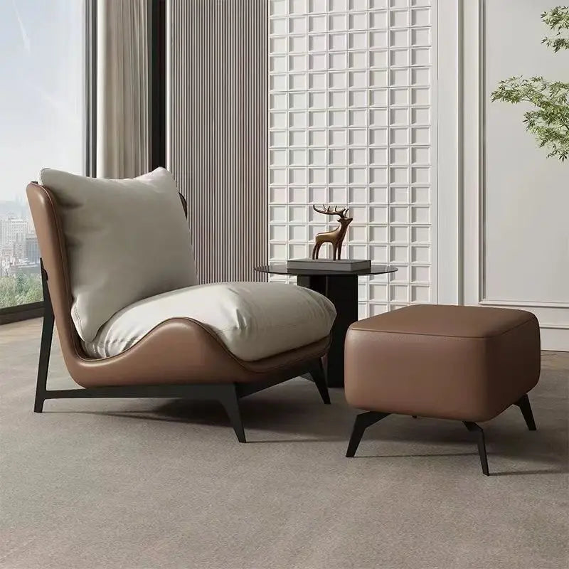 Upholstered Single Sofa Lounge Leisure Armless Lazy Chair Comfy Accent Chair for Living Room Bedroom Reading Room Recliner