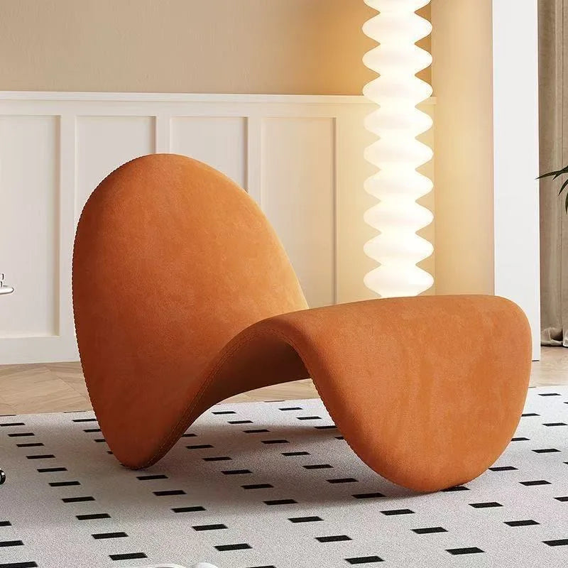Velvet Italian Minimalist Lazy Sofa Chair Living Room Furniture Modern Minimalist Single Leisure Chair Nordic Lamb Lounge Chair