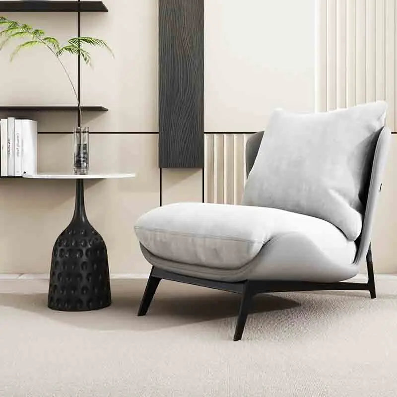 Upholstered Single Sofa Lounge Leisure Armless Lazy Chair Comfy Accent Chair for Living Room Bedroom Reading Room Recliner