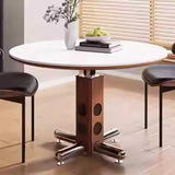 New High-end Home Round Table Home Antique Style Round Wood Slate Dining Table  Hermoso Y Elegante Dining Room Furniture