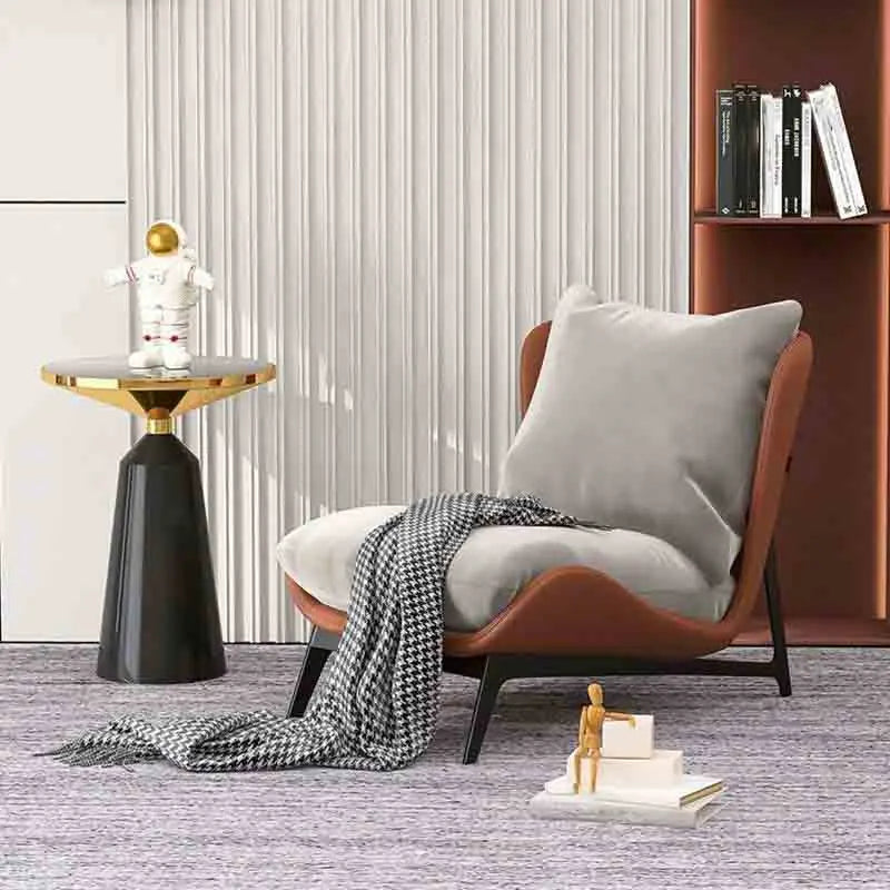 Upholstered Single Sofa Lounge Leisure Armless Lazy Chair Comfy Accent Chair for Living Room Bedroom Reading Room Recliner