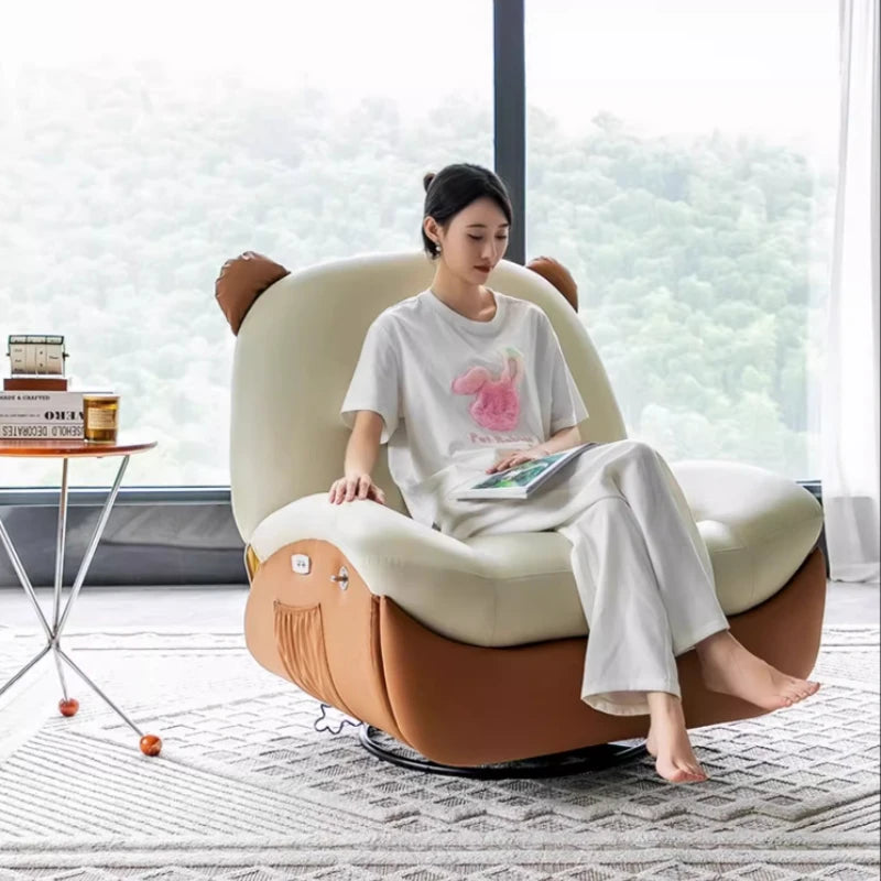 Electric Single Sofa Massage Rocking Chair Cream Wind Living Room Intelligent Leisure Lazy Sofa Can Sleep Chaise Lounge Sofa